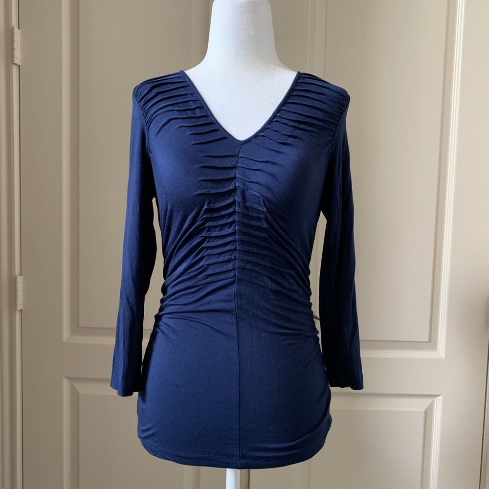 DESIGN History navy blue top